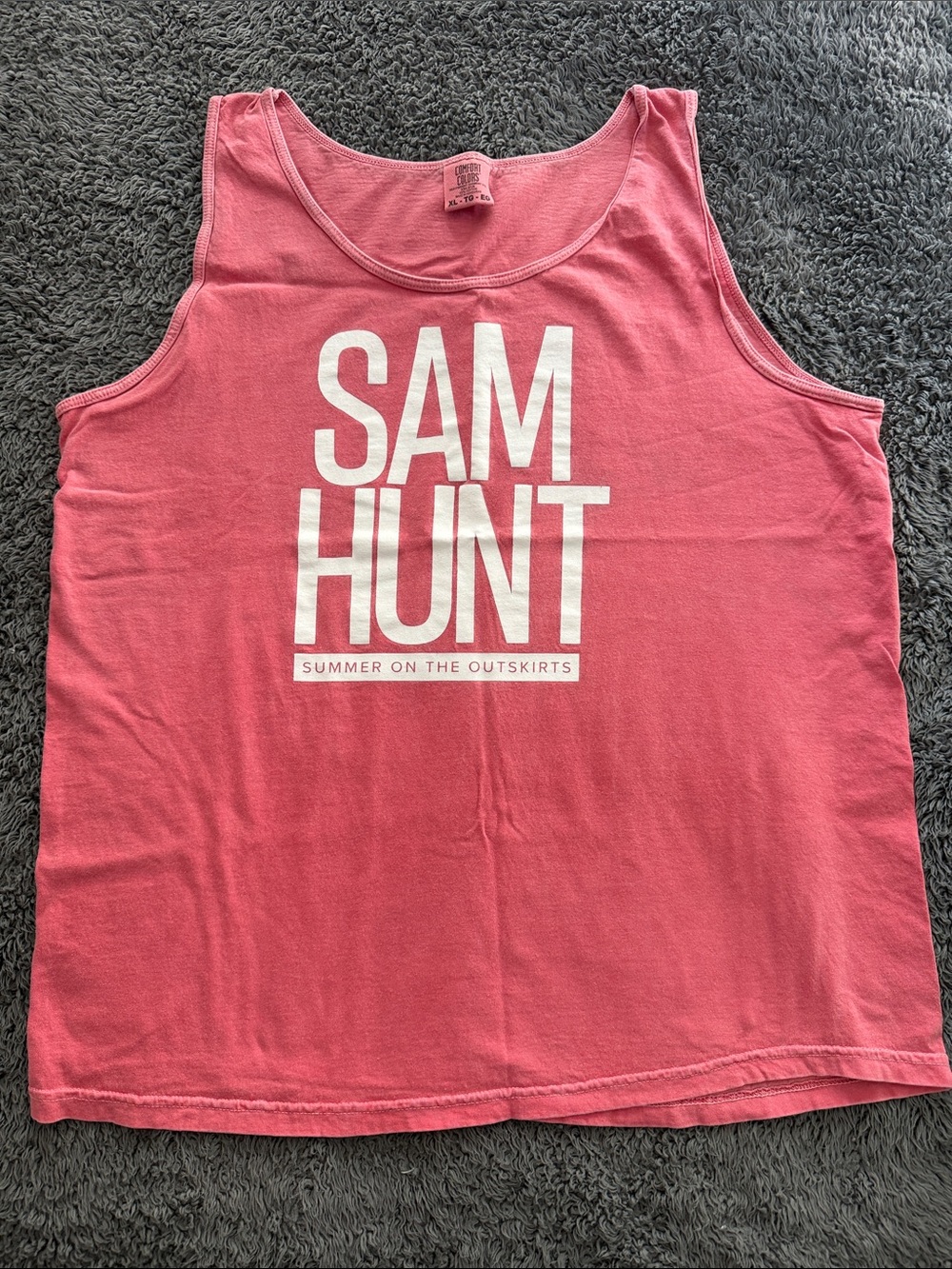 Comfort Colors Pink Scoop Neck Tank Top Sam Hunt